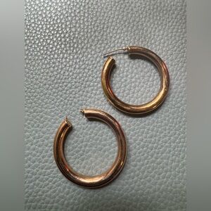 14k Rose Gold chunky hoops